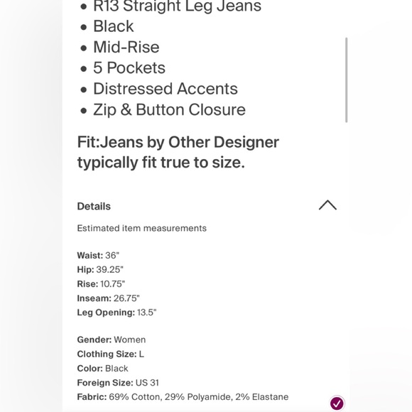 R13 boy skinny black jeans sz 31 EUC worn only a handful of times $345 - Picture 4 of 8